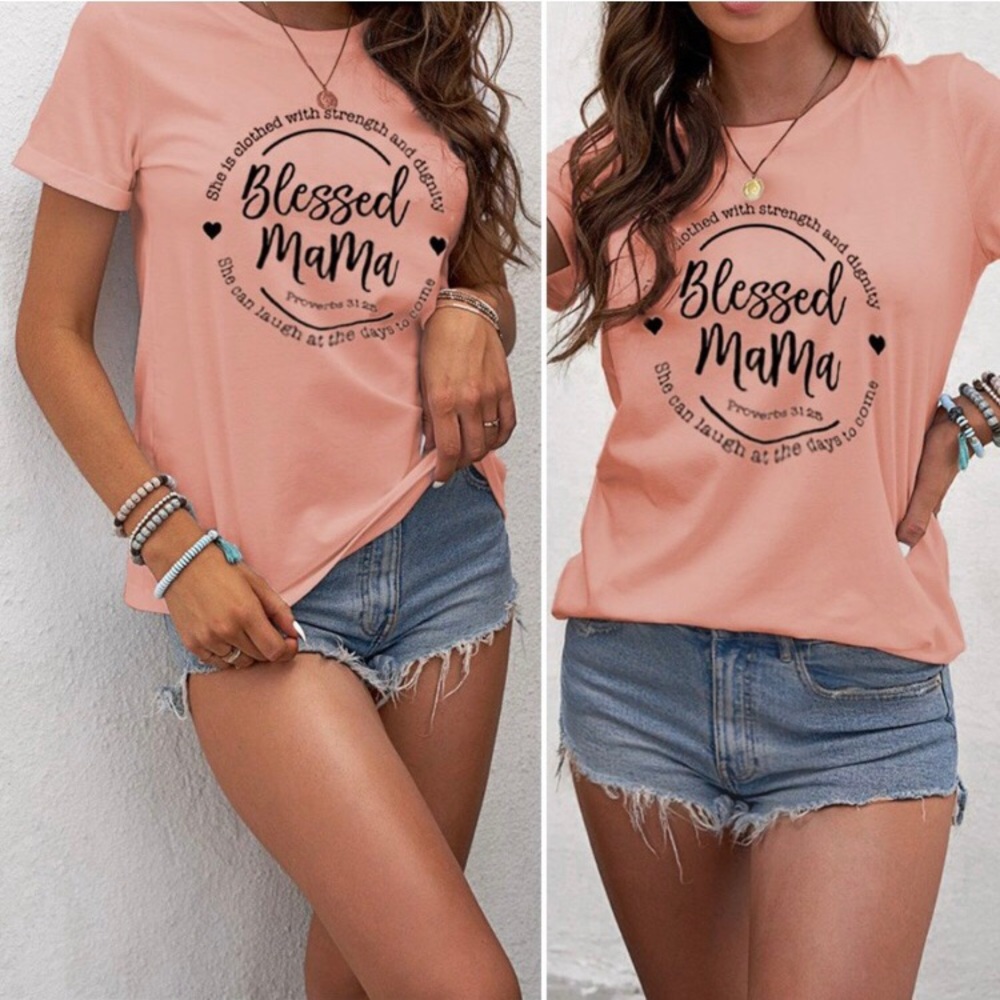 LAST ONE: BELLA CANVAS T-shirt - Blessed mama women’s soft comfortable T-shirt - Picture 1 of 6